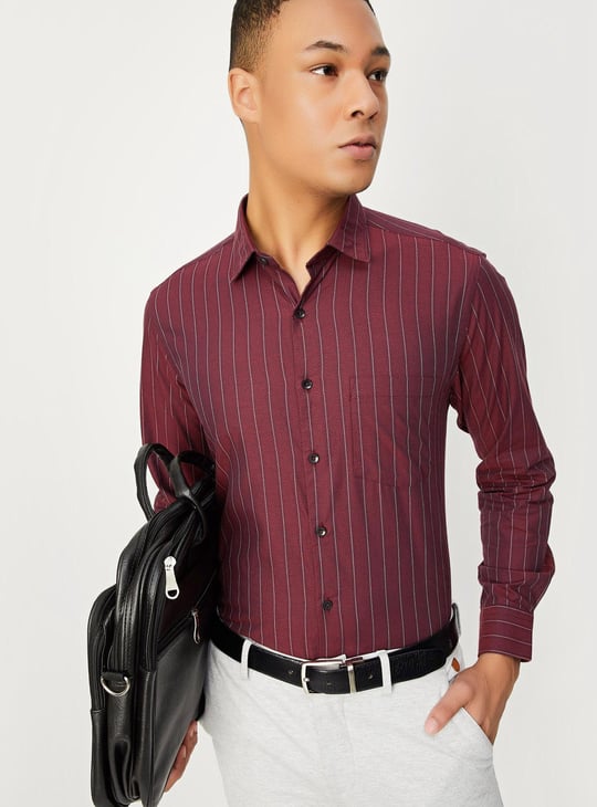 Men Slim Fit Striped Formal Shirt