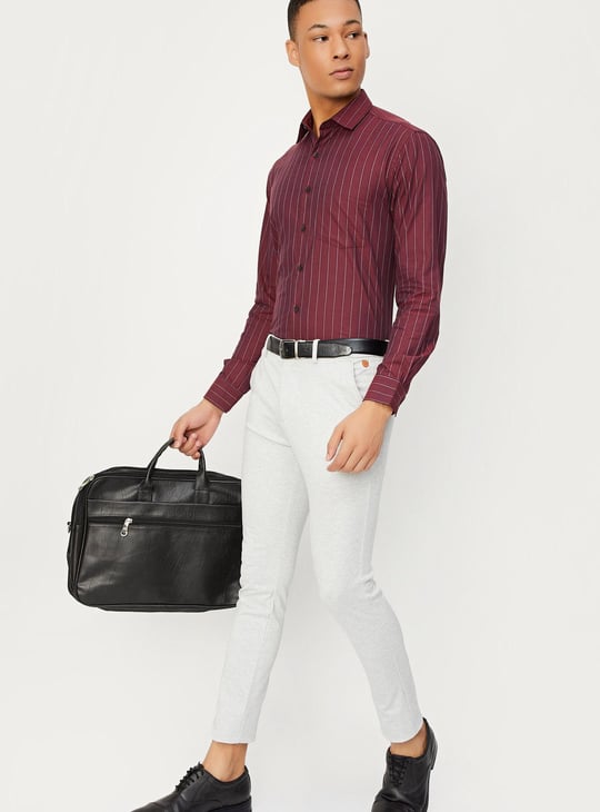 Men Slim Fit Striped Formal Shirt