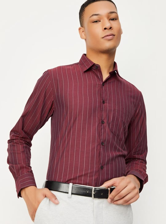Men Slim Fit Striped Formal Shirt