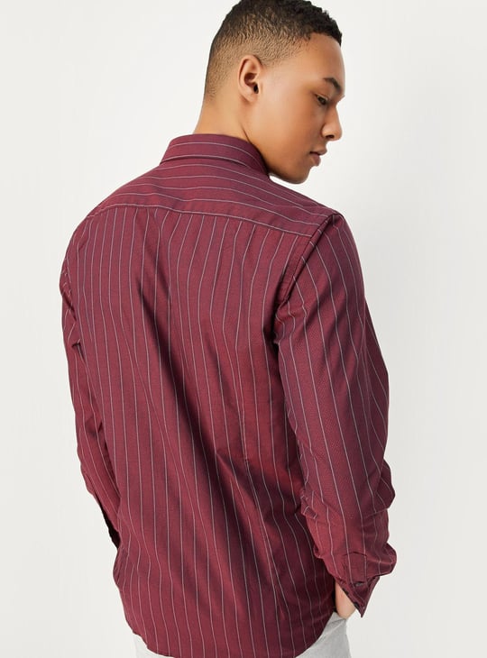Men Slim Fit Striped Formal Shirt