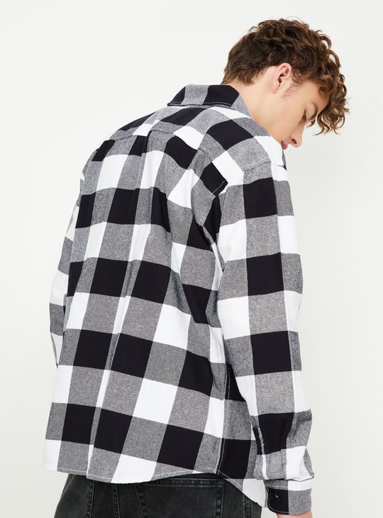 Men Relaxed Fit Checked Over Shirt