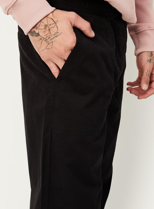 Men Solid Relaxed Fit Trousers