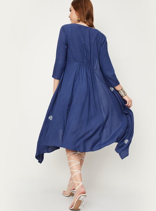 Women Embroidered Asymmetric Koti Jacket