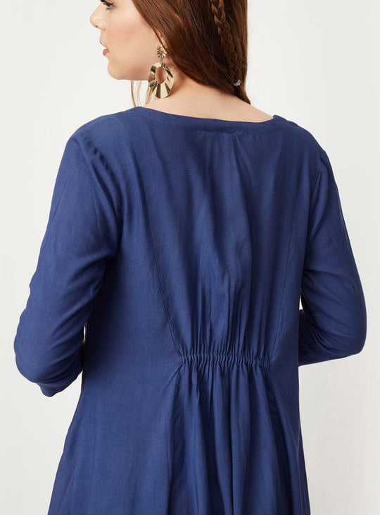 Women Embroidered Asymmetric Koti Jacket