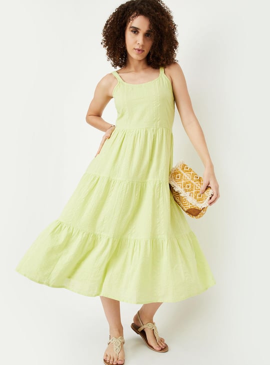 Women Striped Tiered Dress