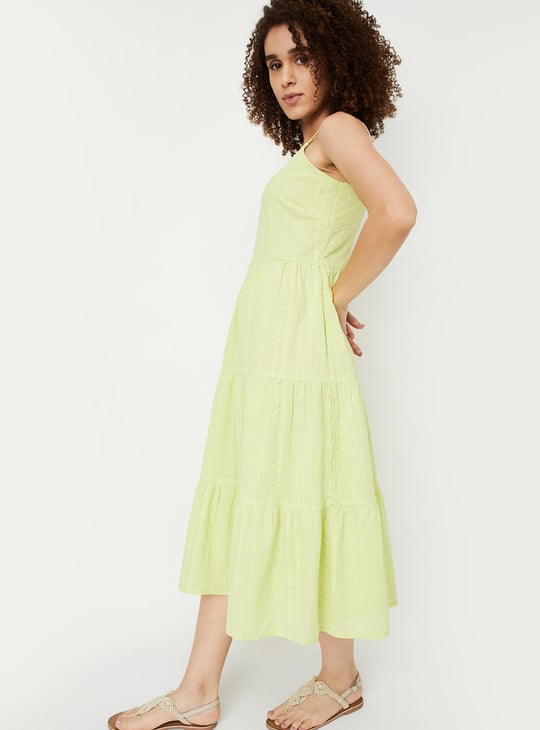 Women Striped Tiered Dress