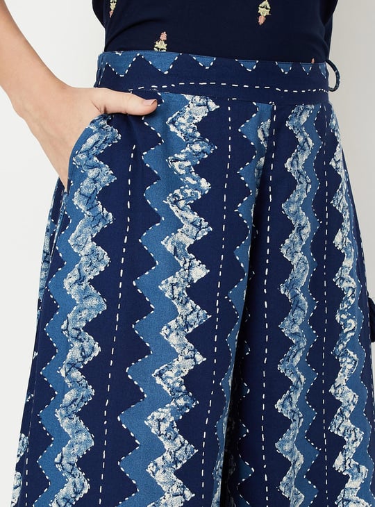 Women Printed Elasticated Ethnic Culottes