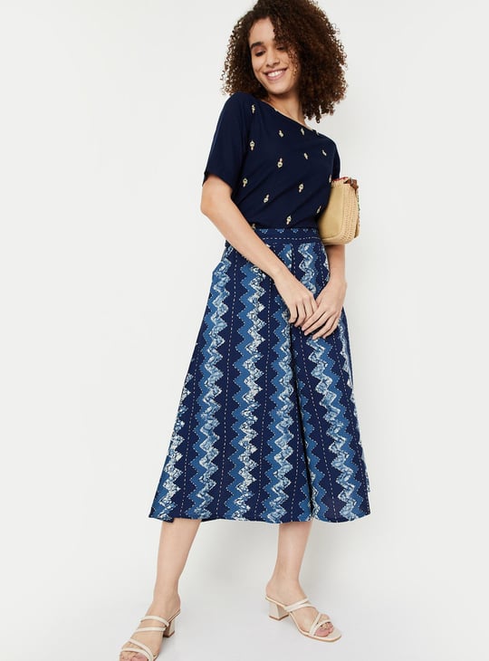 Women Printed Elasticated Ethnic Culottes