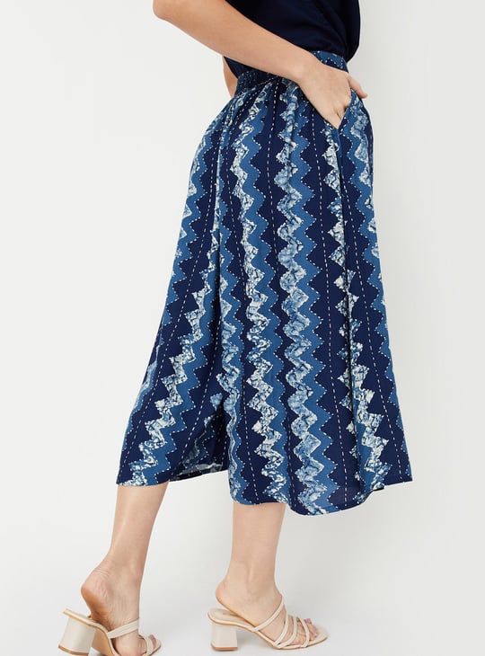 Women Printed Elasticated Ethnic Culottes