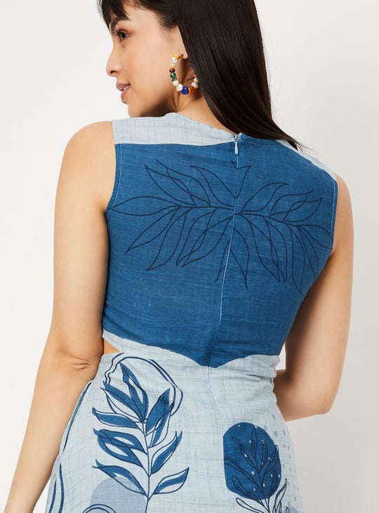 Women Printed Cut-Out A-line Dress