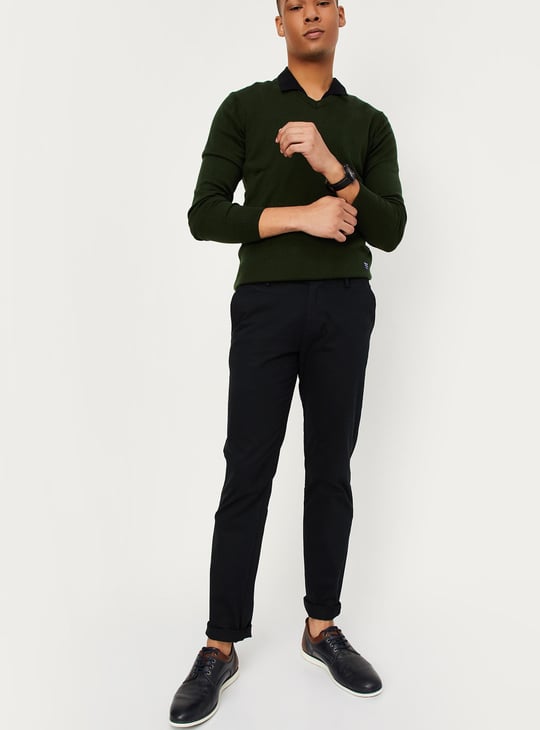 Men Slim Fit Smart Casual Chinos