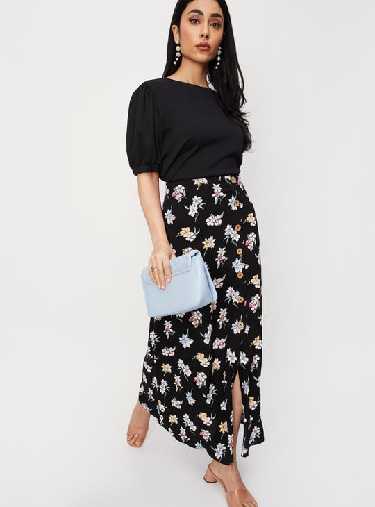 Women Solid Puffed Sleeves Top