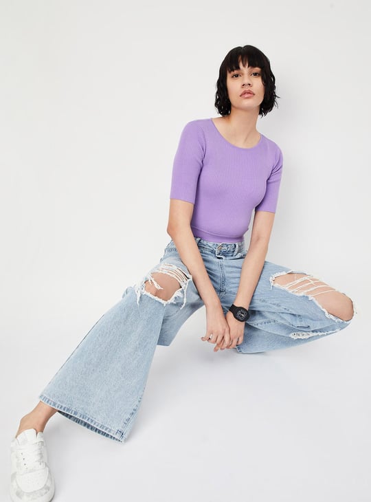 Women Ribbed Crop Top