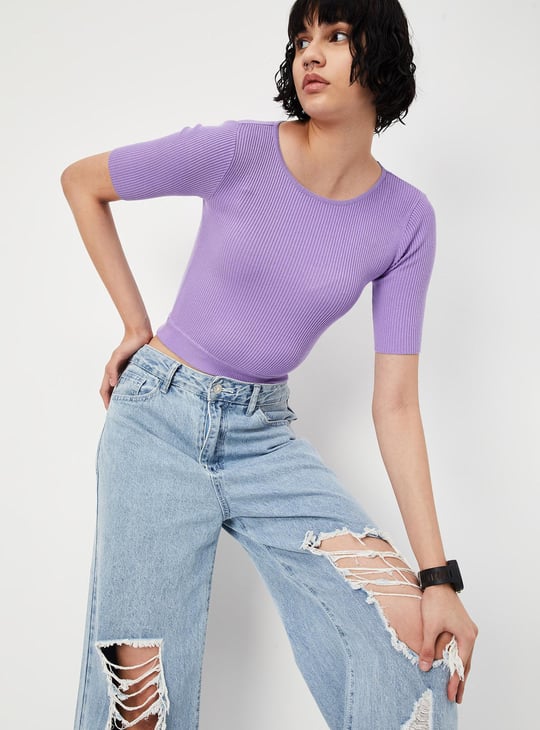 Women Ribbed Crop Top