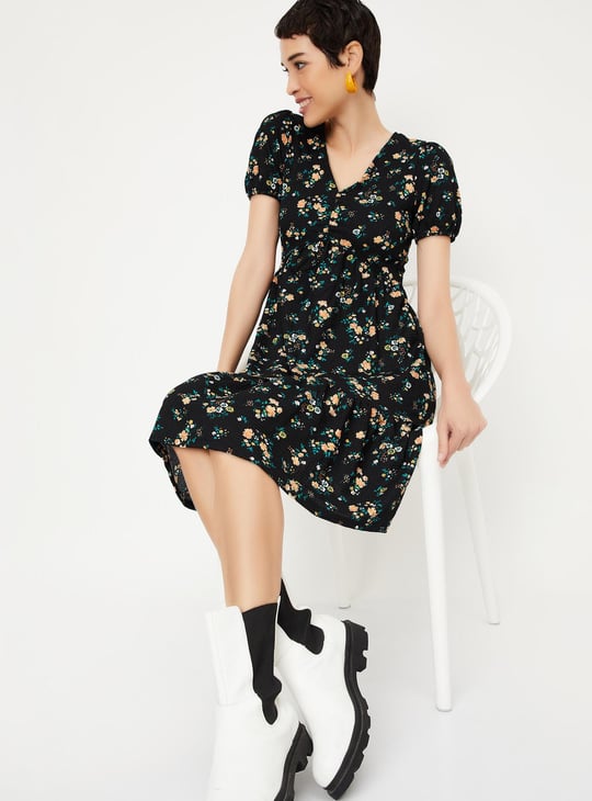Women Printed Fit and Flare Dress