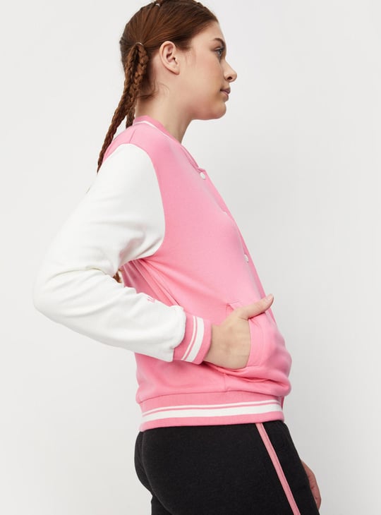 Light pink varsity jacket hotsell