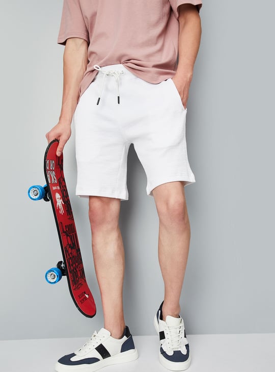 Men Textured Athleisure Shorts