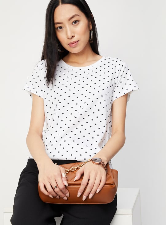 Women Polka Dot Printed T-shirt
