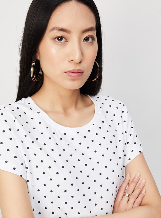 Women Polka Dot Printed T-shirt