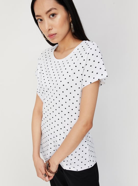 Women Polka Dot Printed T-shirt