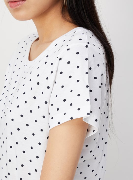 Women Polka Dot Printed T-shirt