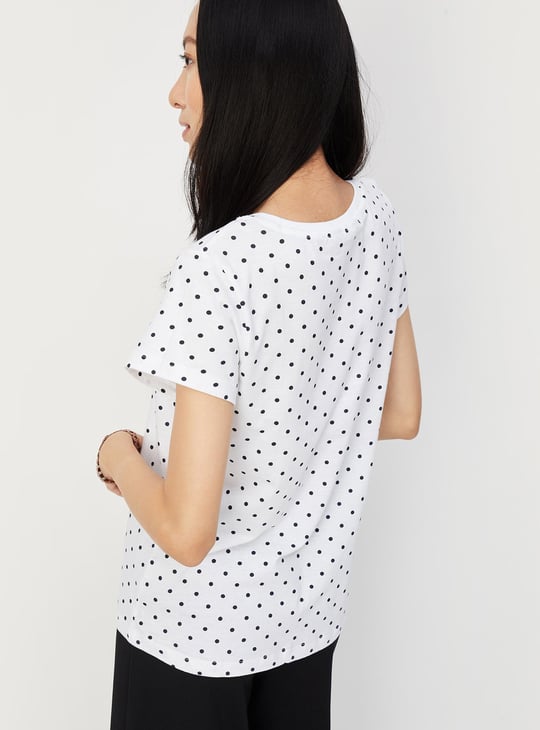 Women Polka Dot Printed T-shirt