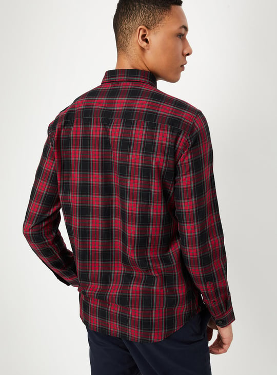 Men Tartan Checked Slim Fit Shirt