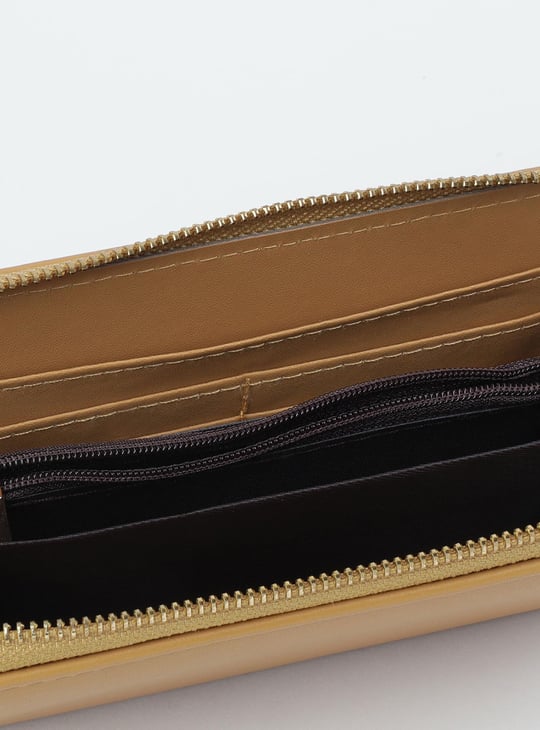 Women Laser-Cut Zip-Around Wallet