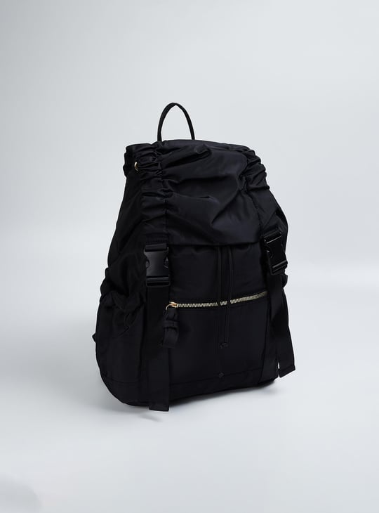 Women Solid Flap Backpack