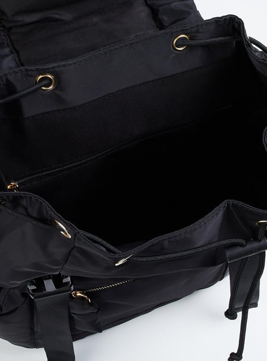 Women Solid Flap Backpack