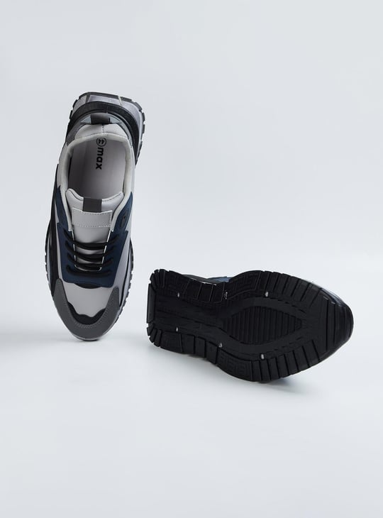 Men Colourblock Lace-Up Sneakers