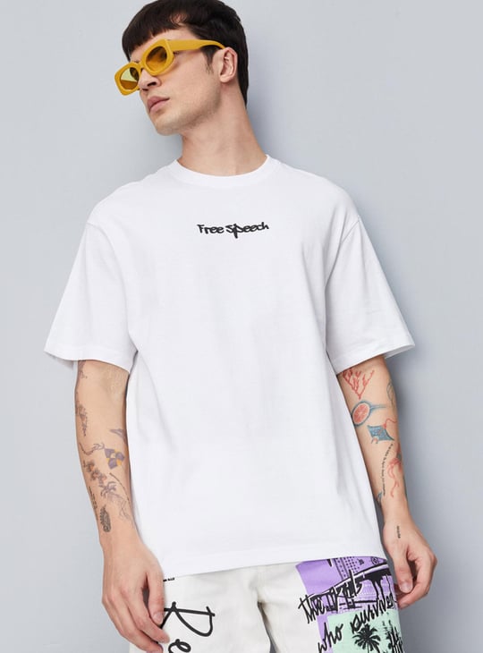 Men Back Printed Oversized T-shirt