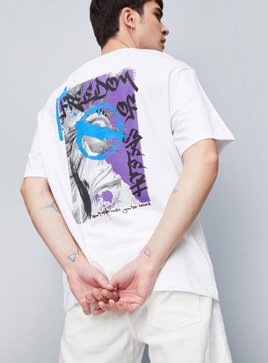 Men Back Printed Oversized T-shirt