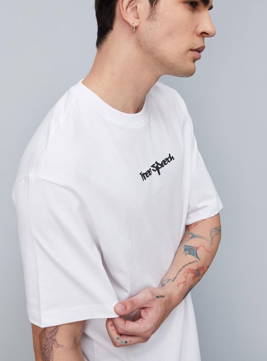 Men Back Printed Oversized T-shirt