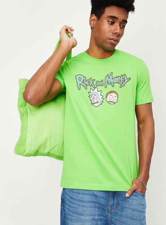 Men Rick & Morty Printed Slim Fit T-shirt