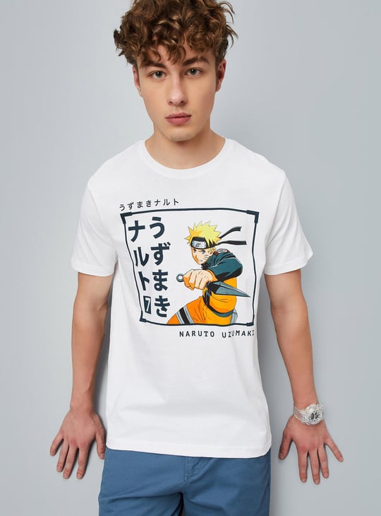 Men Naruto Print T-shirt