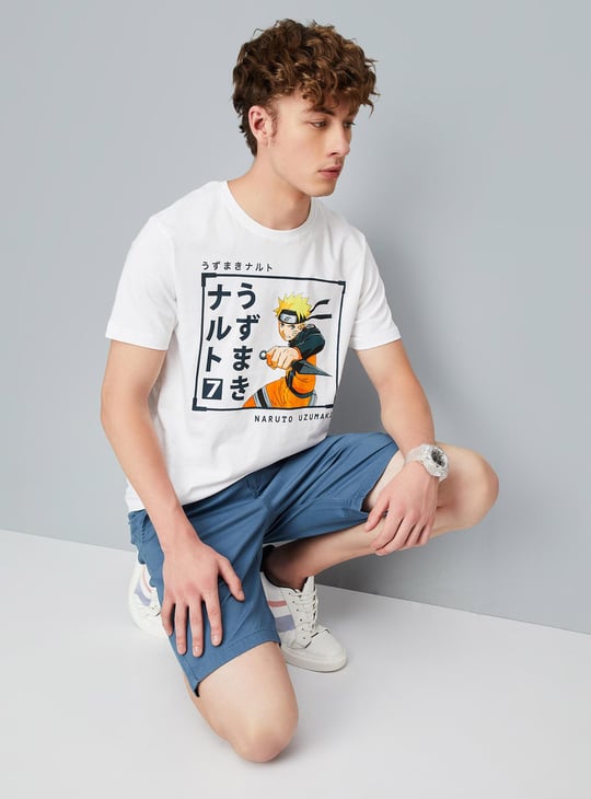 Men Naruto Print T-shirt
