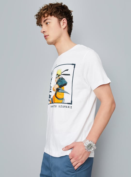 Men Naruto Print T-shirt