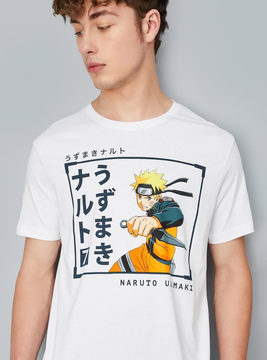 Men Naruto Print T-shirt