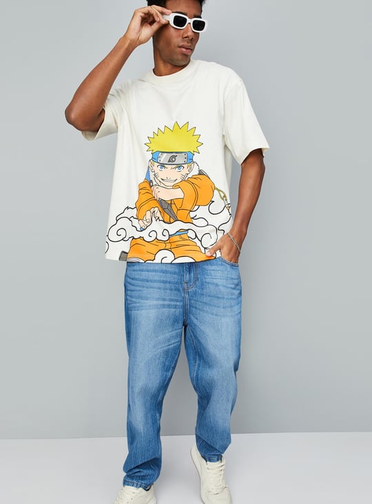 Men Oversized Naruto T-shirt