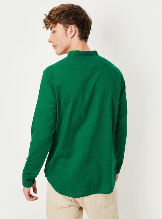 Men Textured Short Kurta