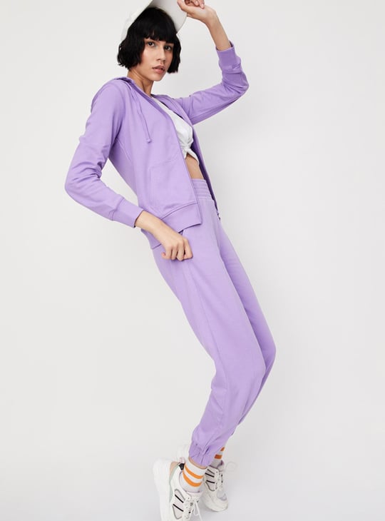 Women Solid Zip-Through Hoodie