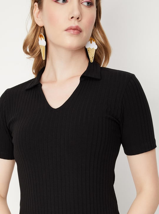Women Rib Knit Bodycon Dress