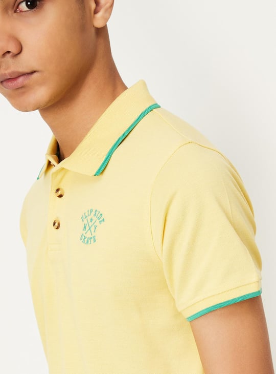 Boys Solid Polo T-shirt