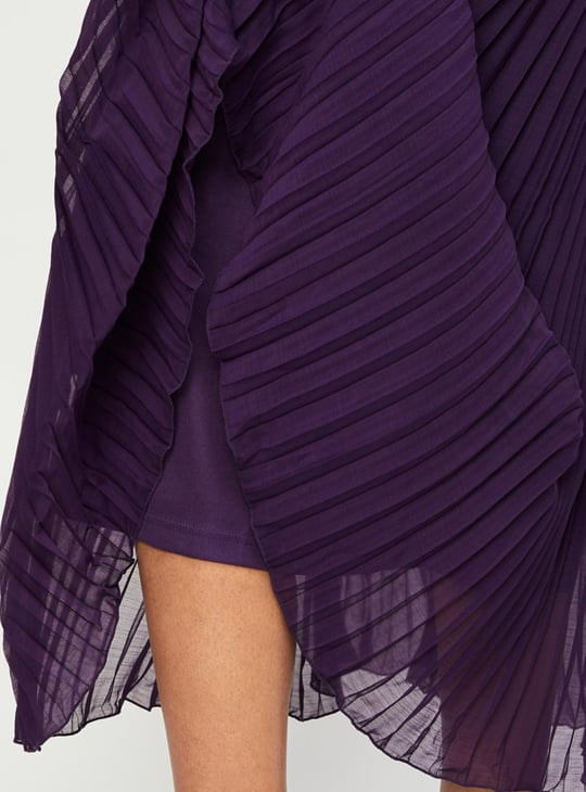 Women Solid Flared Pleated Skirt