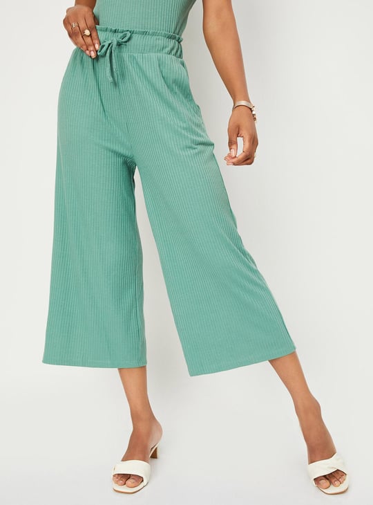 Women Rib Knit Culottes