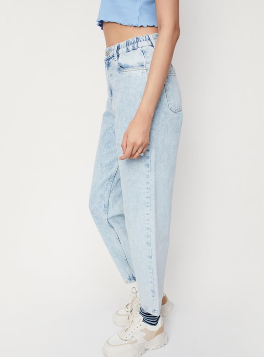 Women Washed Balloon Fit Jeans