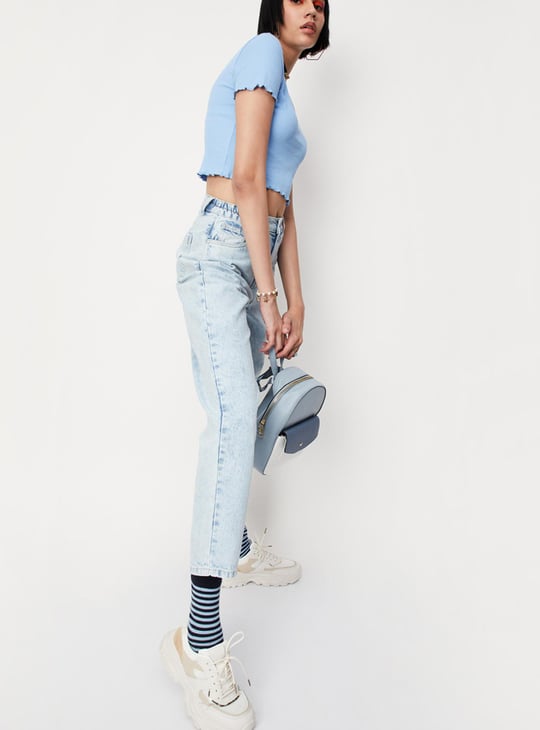 Women Washed Balloon Fit Jeans