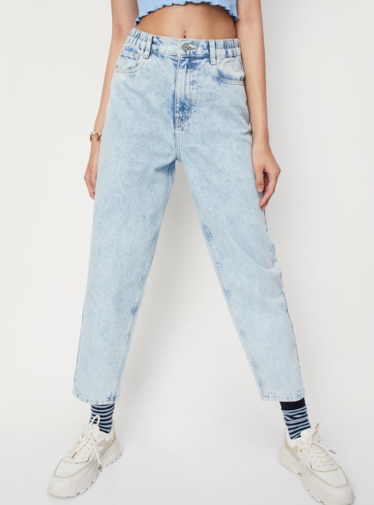 Women Washed Balloon Fit Jeans