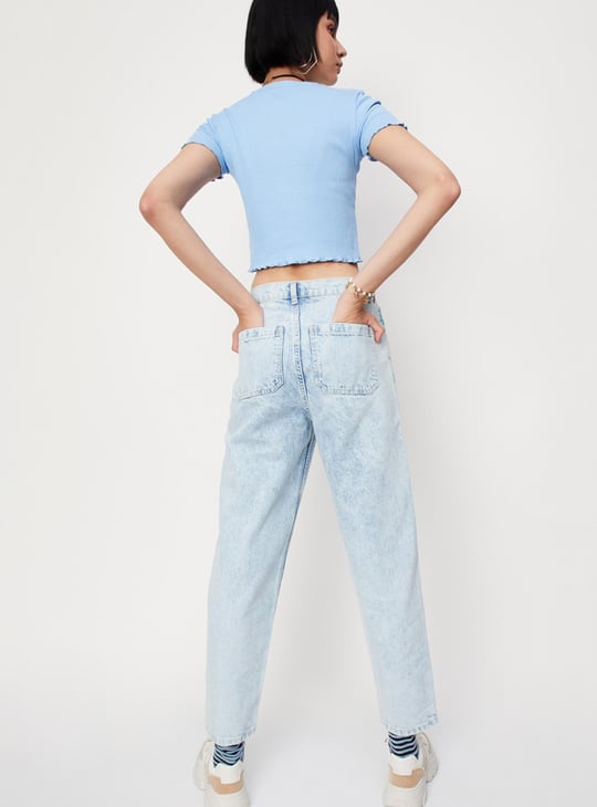 Women Washed Balloon Fit Jeans